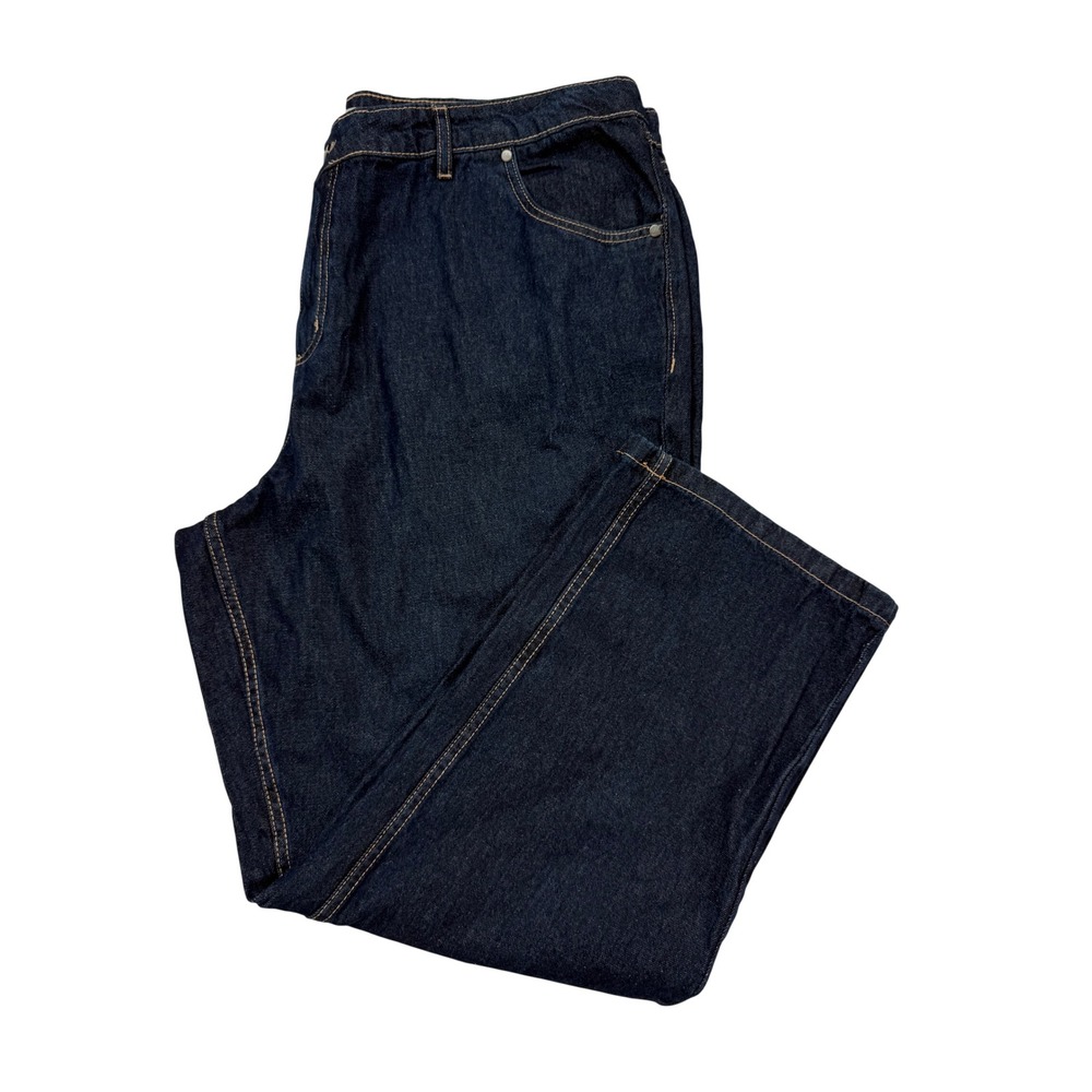 Woman Within Straight Leg Jeans Womens 20W Dark Blue Excellent Casual Denim